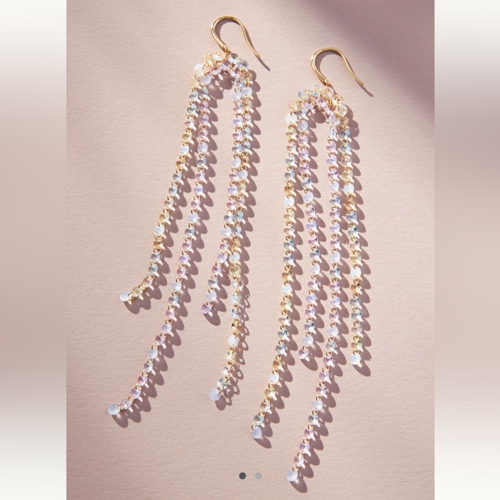 NWT Anthropologie Mermaid Stone Waterfall Earrings